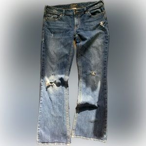 Silver Jeans y2k Aiko lowrise distressed jeans 33x35 long‎ length